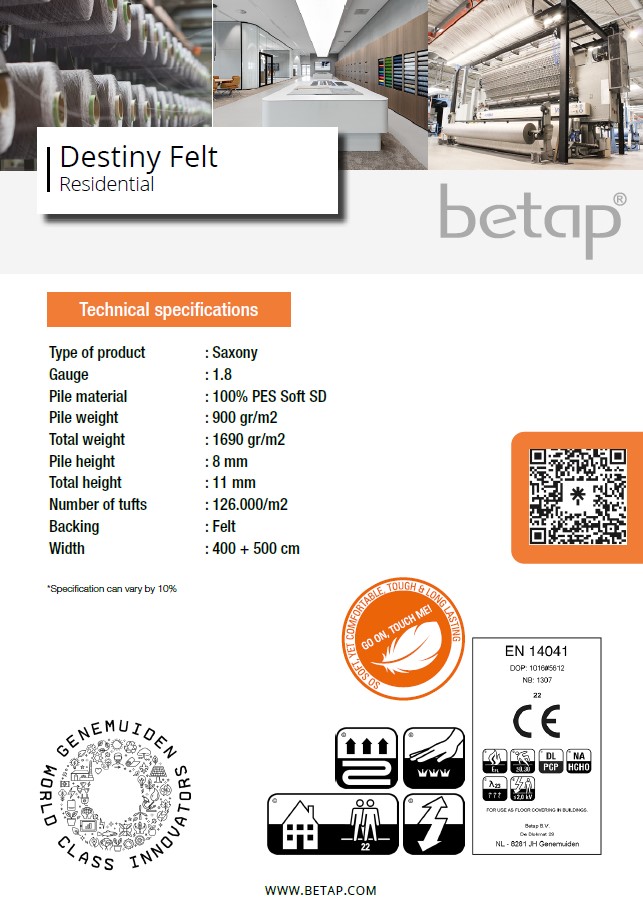 Metrážový koberec Betap Destiny 71 šíře 4m bílá