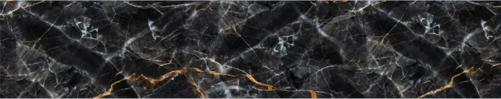 Kuchyňský panel ABS plast Black Marble with gold 3000x600mm 1,5mm