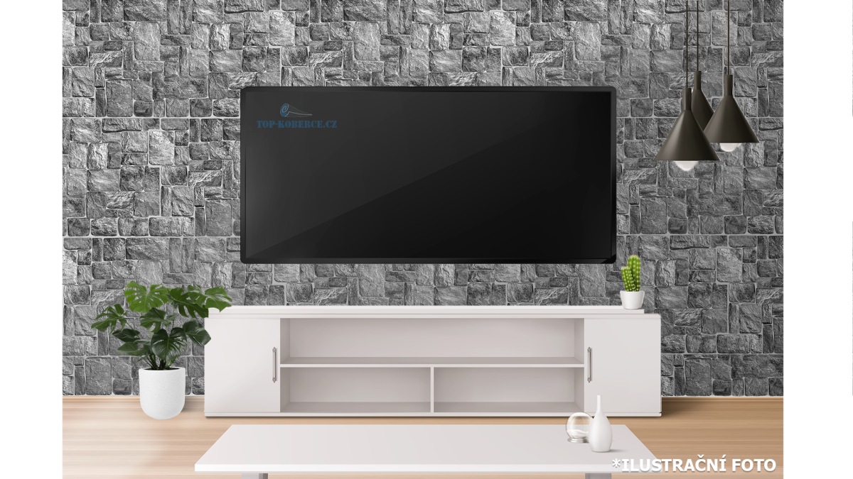 3D obkladový panel PVC Kámen přírodní šedý (490 х 980 mm)