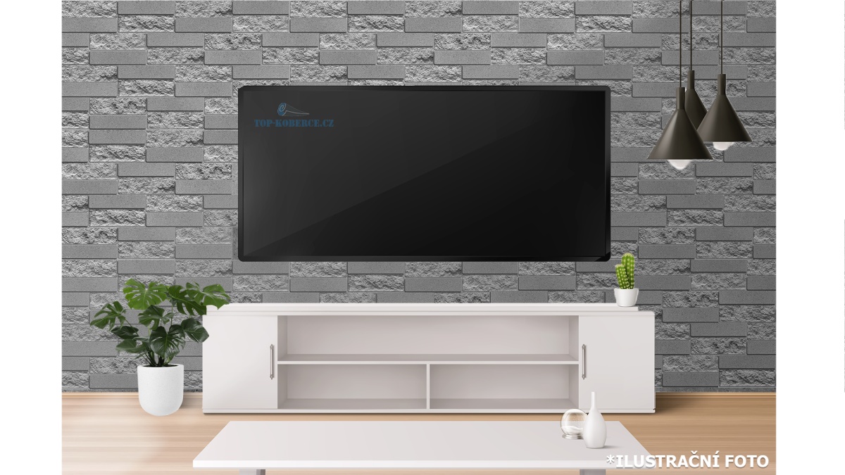 3D obkladový omyvatelný panel PVC Cihla obkladová beton (490 x 980 mm)