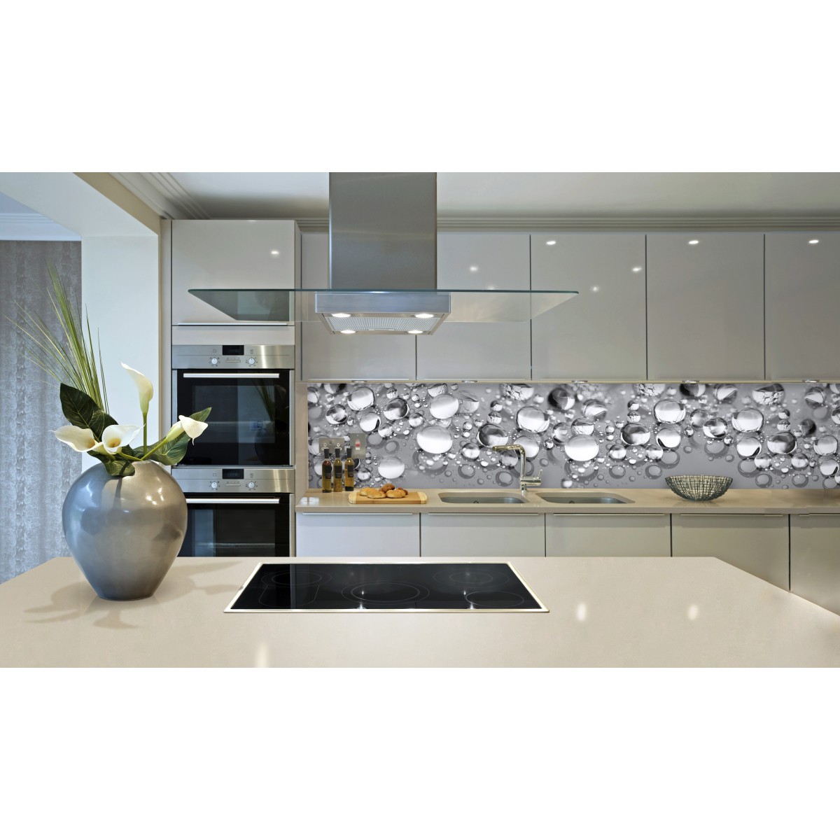 Kuchyňský panel ABS plast Stříbrné kapky 3000x600mm 1,5mm