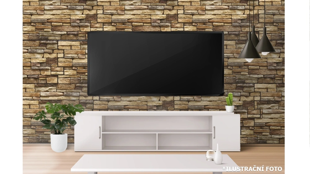3D obkladový omyvatelný panel PVC Břidlice hnědá (960x476mm)
