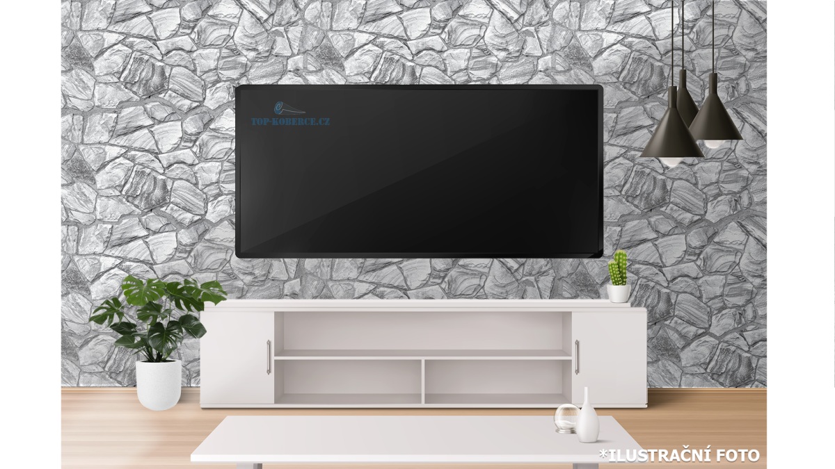 3D obkladový omyvatelný panel PVC Pískovec tmavě šedý (980 х 480 mm)