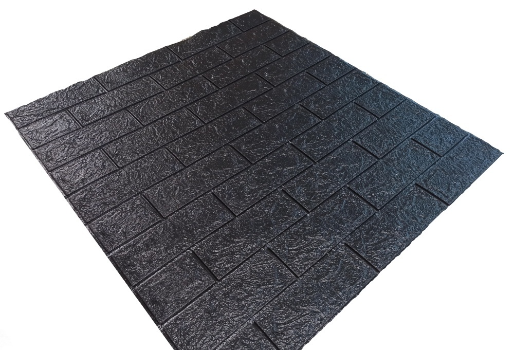 3D obklad pěnový Cihla černá (770x700mm) samolepící