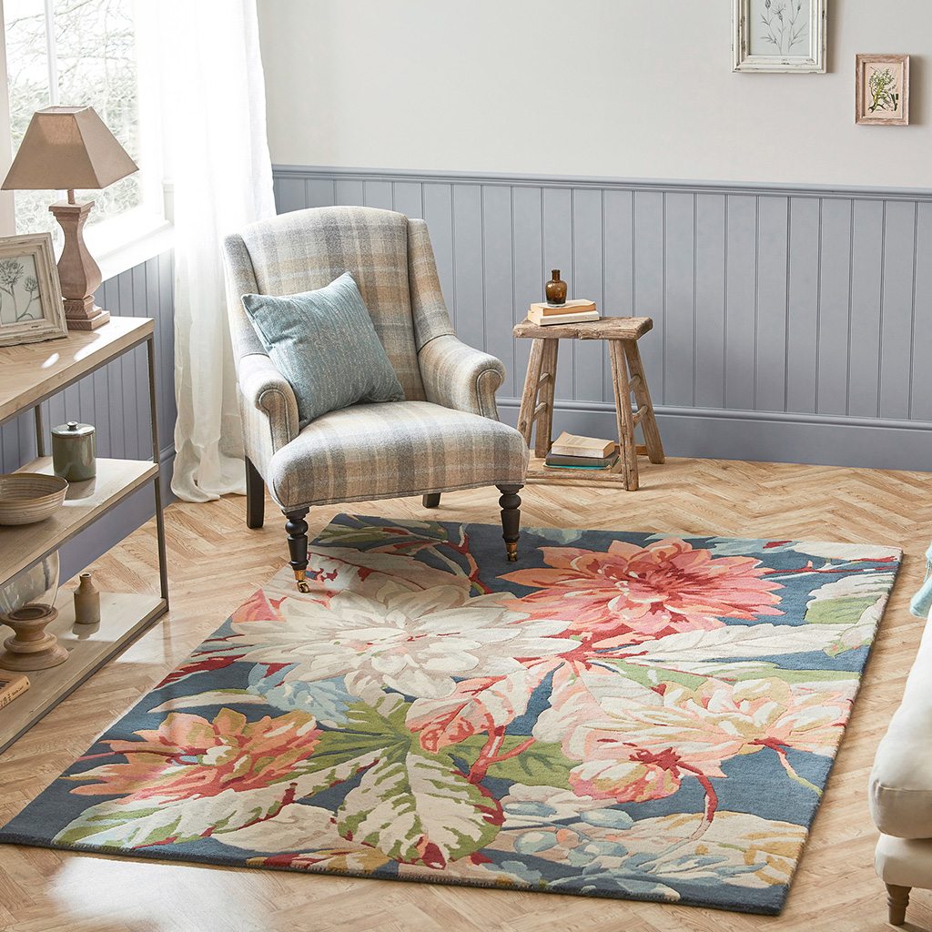 Sanderson Dahlia&Rosehip Teal 50608 250x350cm