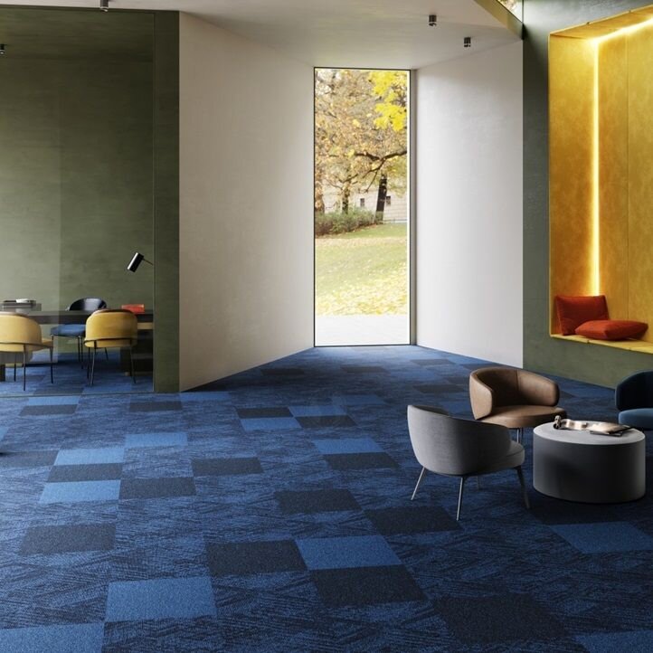 Contour kobercové čtverce VIEW 575 modrá