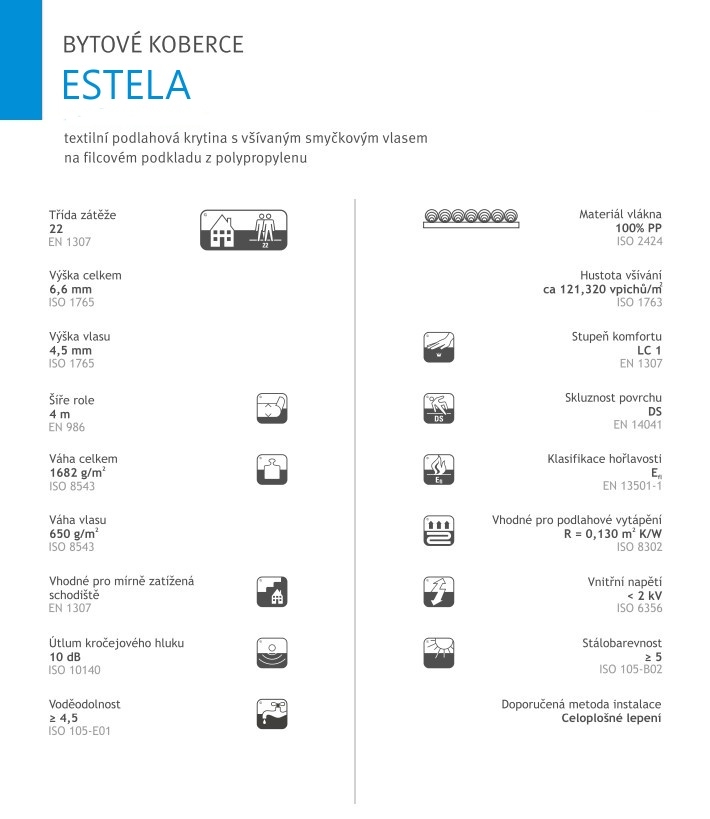 Metrážový koberec Timzo Estela 9404 šíře 4m krémová