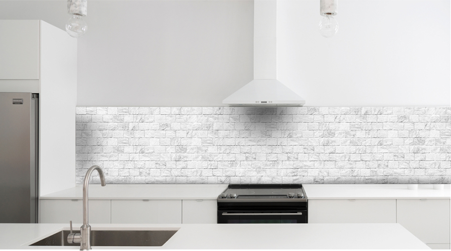 Kuchyňský panel ABS plast Grey concrete brick 3000x600mm 1,5mm