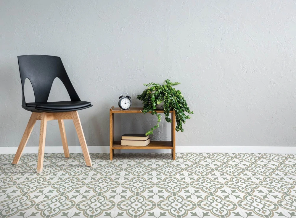 Vinylový samolepící čtverec Stencil Motif green 30,5x30,5cm