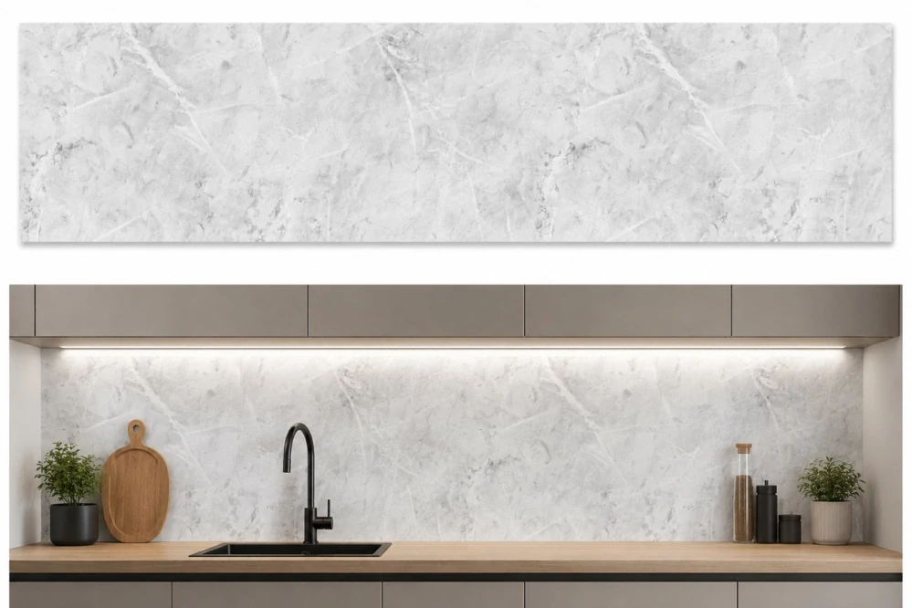 Kuchyňský obkladový panel ABS plast White Lazio marble 3000x600mm 1,50mm