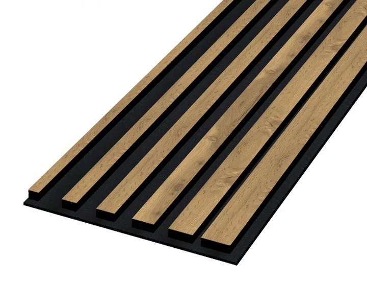 Lamelový obklad akustický 265x30cm Dub Wotan asimetrický