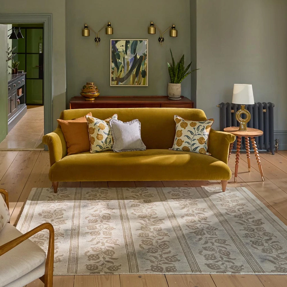 Kusový koberec Sanderson Anaar Flax 148001 – 140x200cm vlněný, béžový