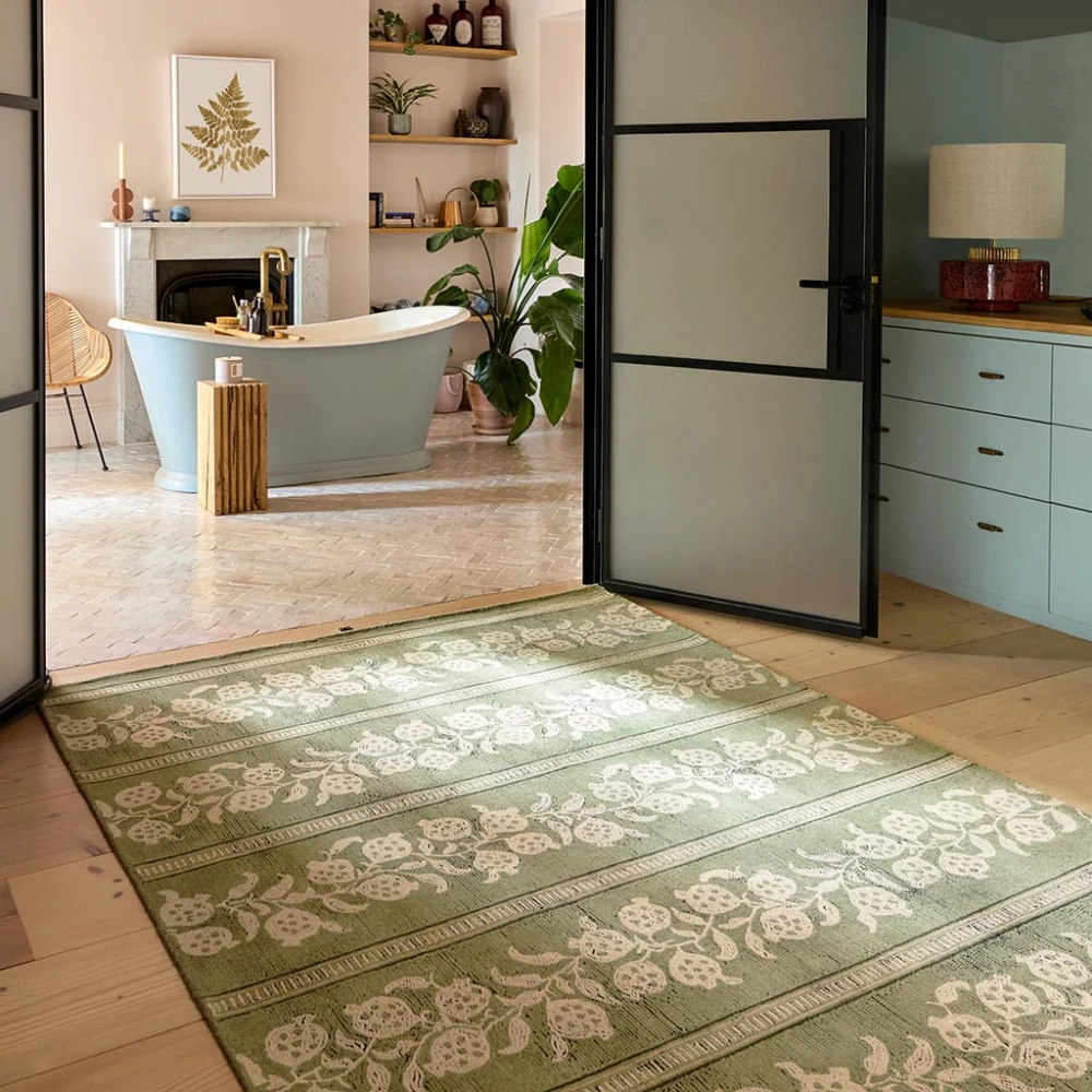 Luxusní vlněný koberec Sanderson Anaar 148007 140x200cm Forest Green