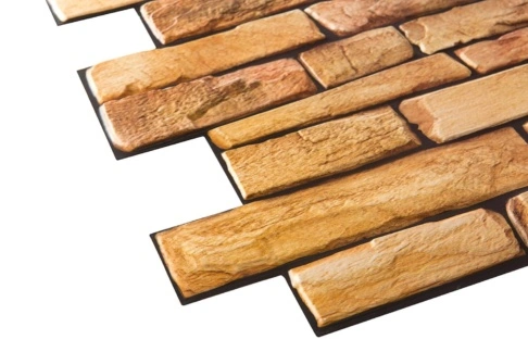 3D obkladový omyvatelný panel PVC Břidlice písková (498 x 980) 