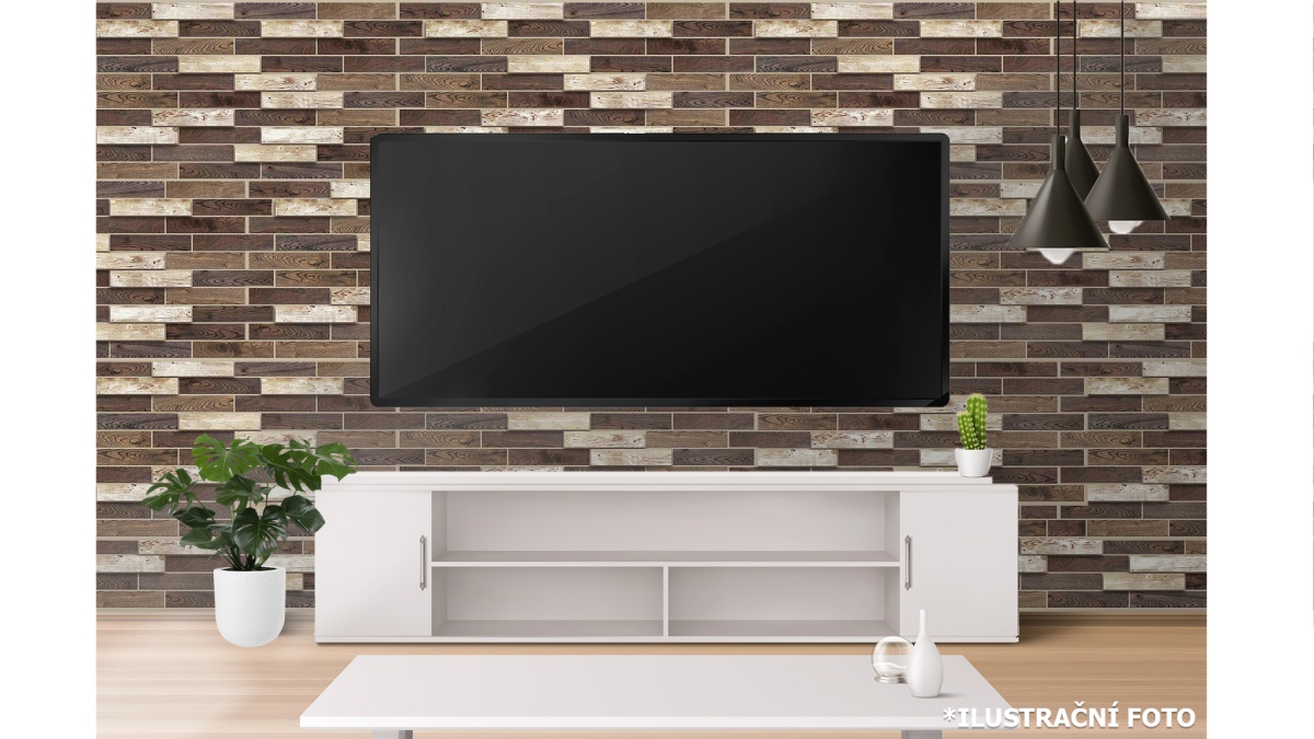 3D obkladový omyvatelný panel PVC Staré parkety (490 х 980 mm)