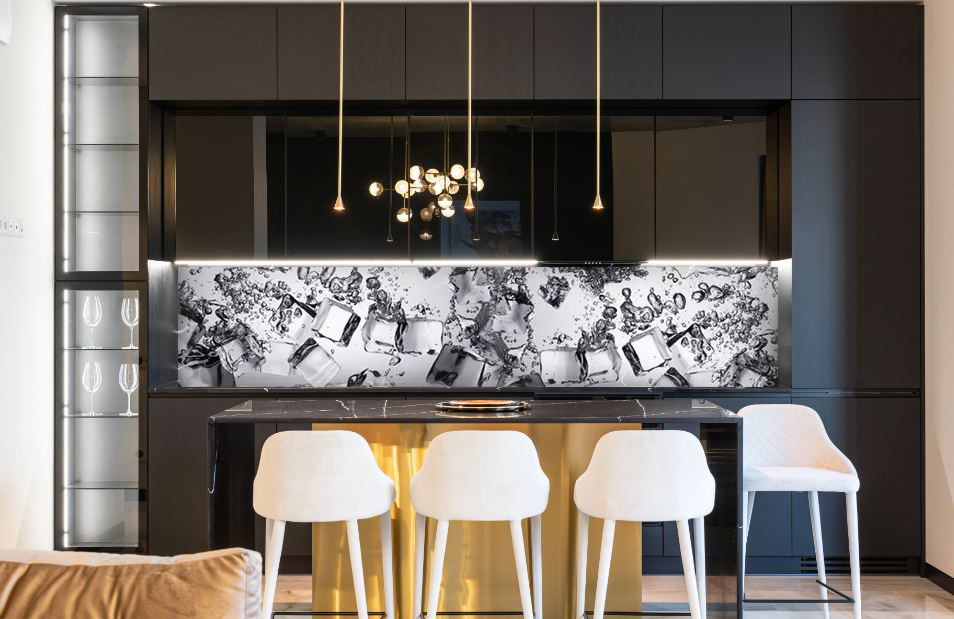 Kuchyňský panel ABS plast Ledové kostky 3000x600mm 1,5mm