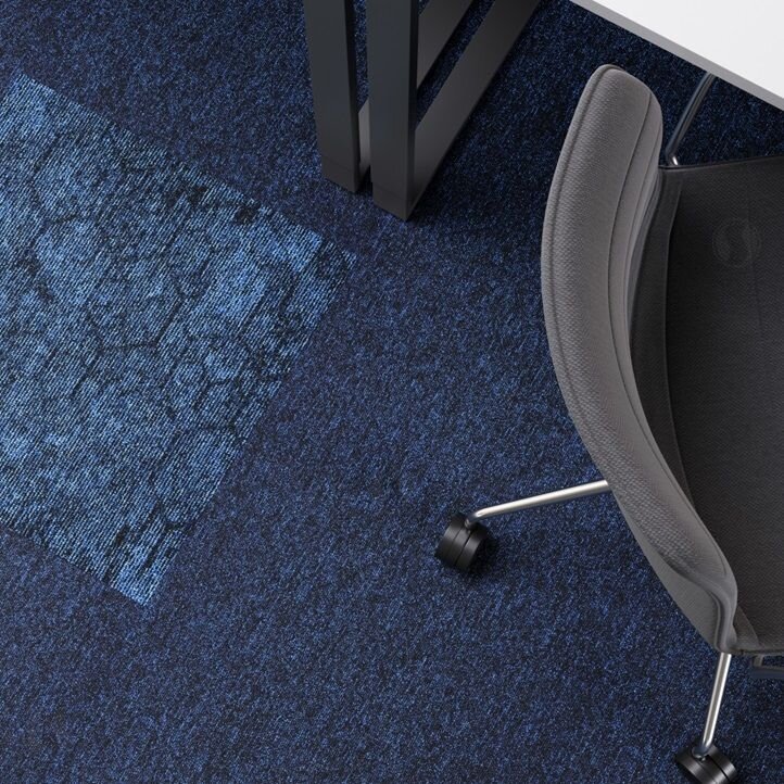 Contour kobercové čtverce Perspective 575 modrá