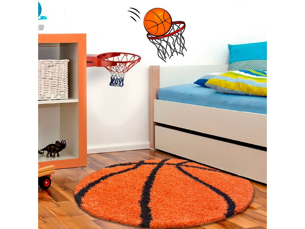 Koberec Shaggy Basketbalový míč kruh 100cm