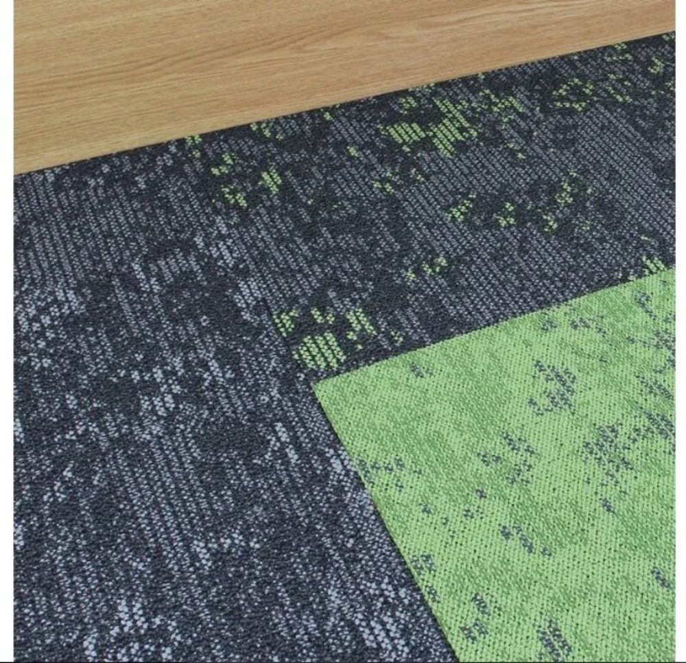 Pevanha kobercové čtverce Cloud 9676 šedá-zelená