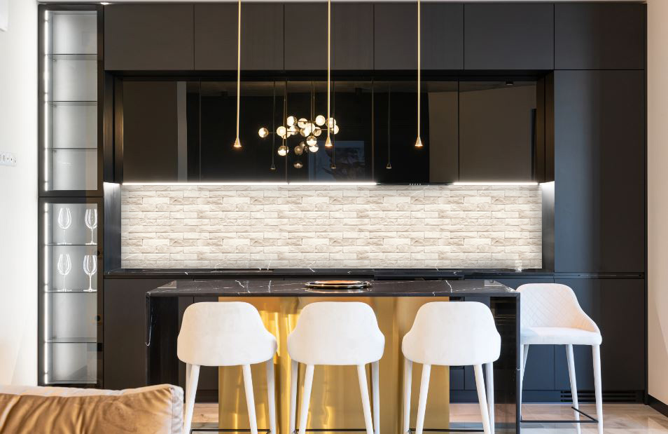 Kuchyňský panel ABS plast Sand-beige brick 3000x600mm 1,5mm