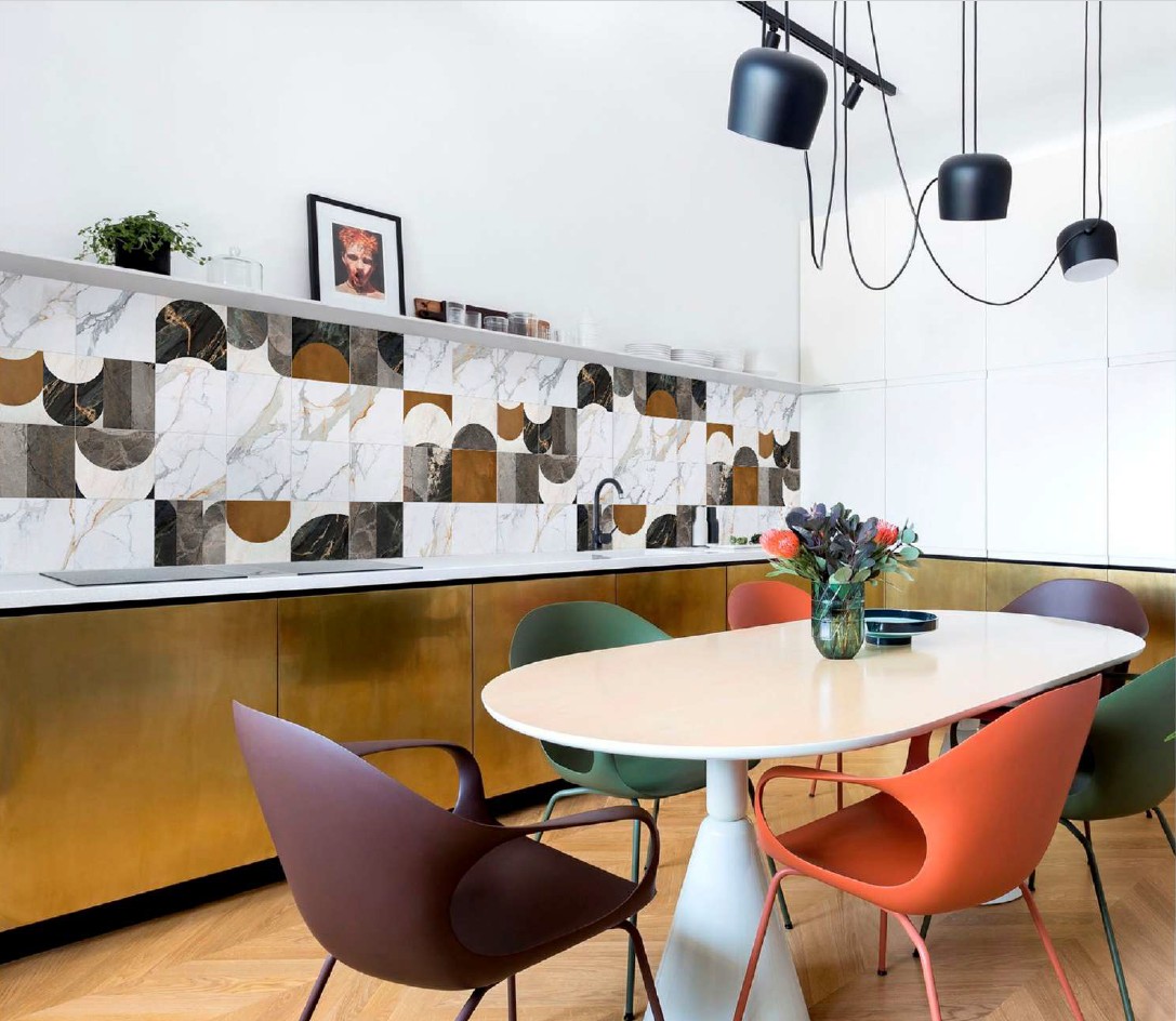 Kuchyňský panel ABS plast Milánské dlaždice 3000x600mm 1,5mm