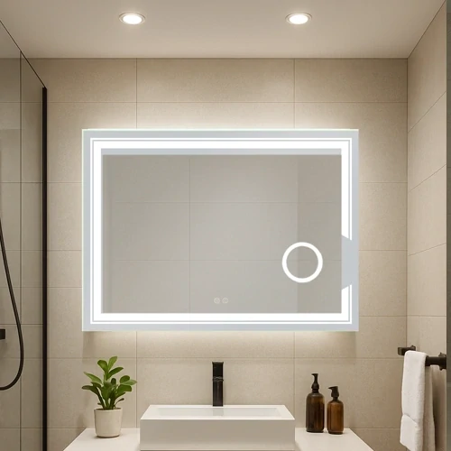 LED koupelnové zrcadlo VISIONAL SPLENDORE 80×110cm 2700–6500K Anti-Fog kosmetické zrcátko IP44