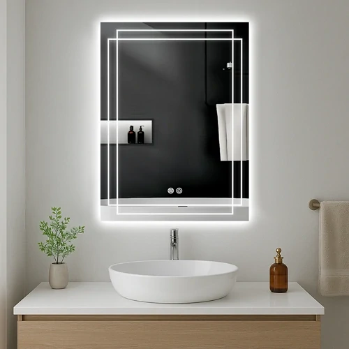 ED koupelnové zrcadlo VISIONAL INCANTO 80×60cm 2700–6500K stmívání Anti-Fog IP44