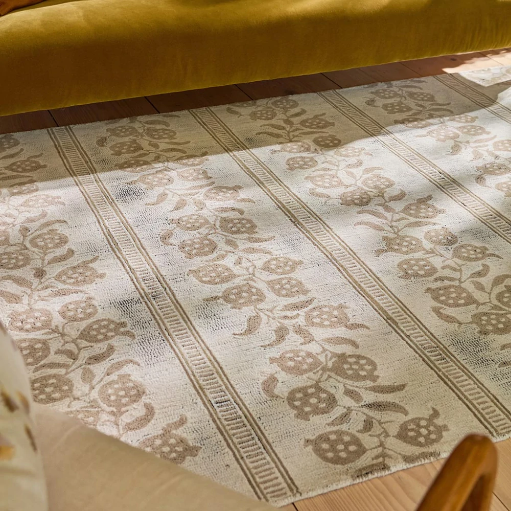 Kusový koberec Sanderson Anaar Flax 148001 – 140x200cm vlněný, béžový