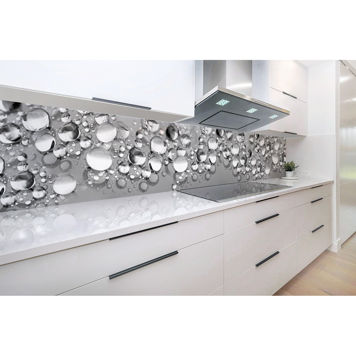 Kuchyňský panel ABS plast Stříbrné kapky 3000x600mm 1,5mm