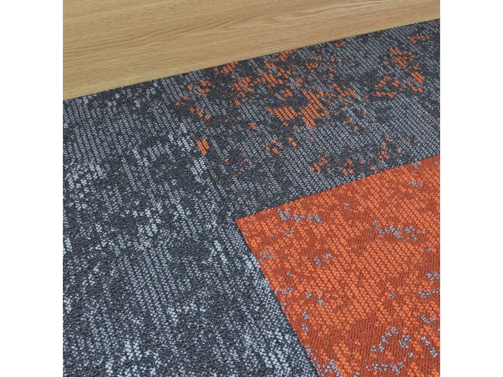 Pevanha kobercové čtverce Cloud 9671 šedá-oranžová