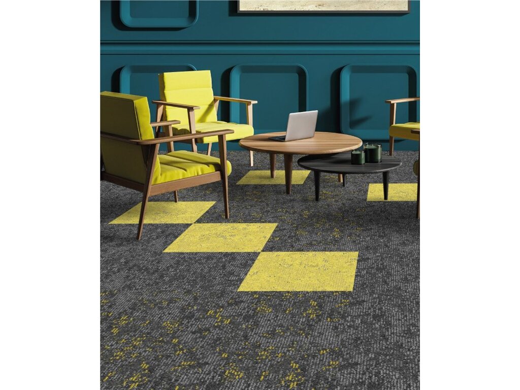 Pevanha kobercové čtverce Cloud 9633 žlutá