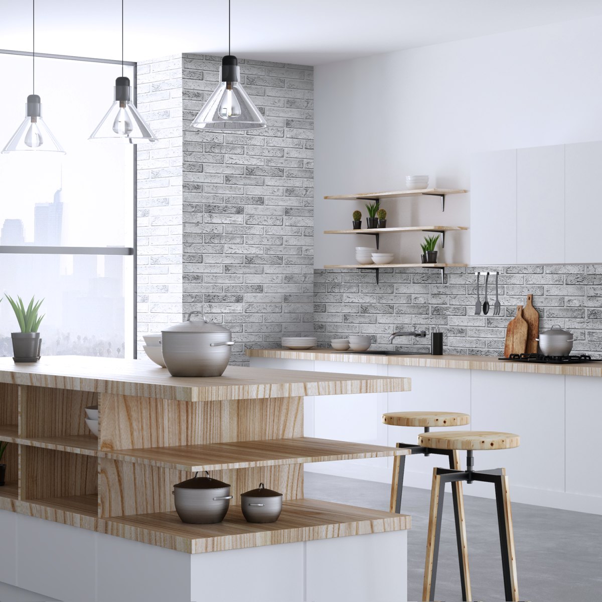 3D obkladový omyvatelný panel PVC Cihla tmavě šedá (499 x 962 mm)