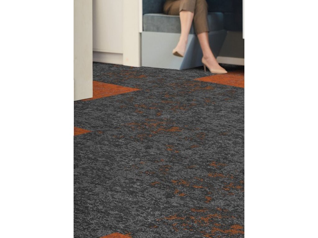 Pevanha kobercové čtverce Cloud 9671 šedá-oranžová