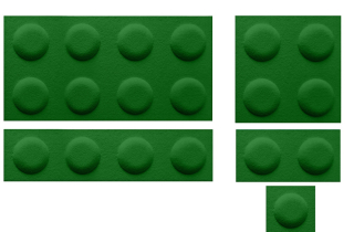 Filcový obklad Stavebnicové kostky Tmavě zelená