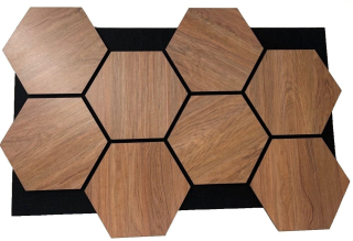 Akustický panel Hexagon LAN-605 872x579x10mm Ořech