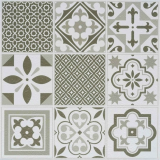 Vinylový samolepící čtverec Oriental Tiles green 30,5x30,5cm