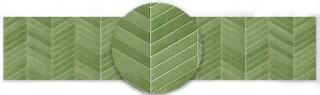 Kuchyňský panel ABS plast Green herringbone tile 3000x600mm 1,5mm
